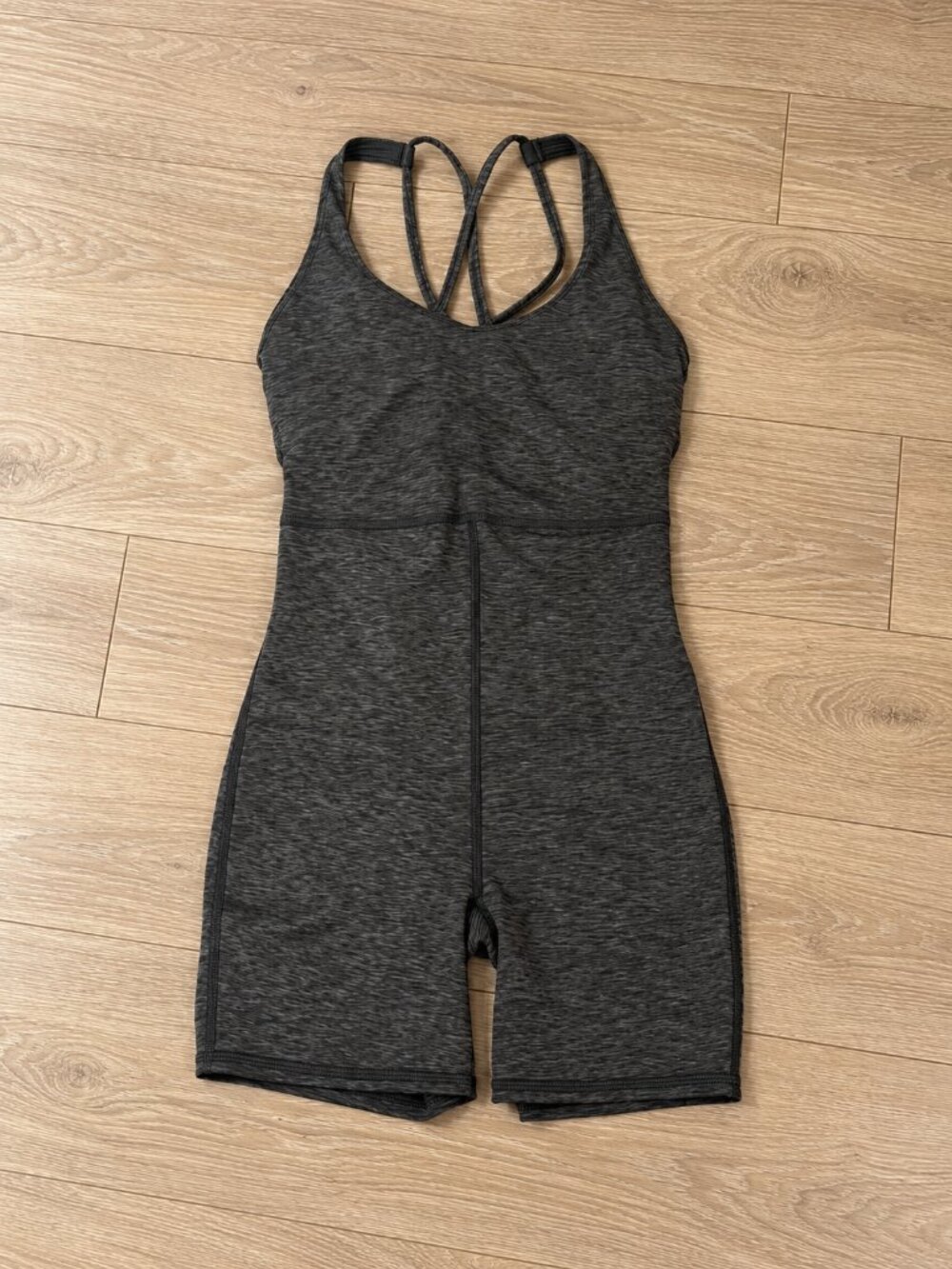 strappy back workout onesie with built in padded bra, gilly hicks go recharge xs